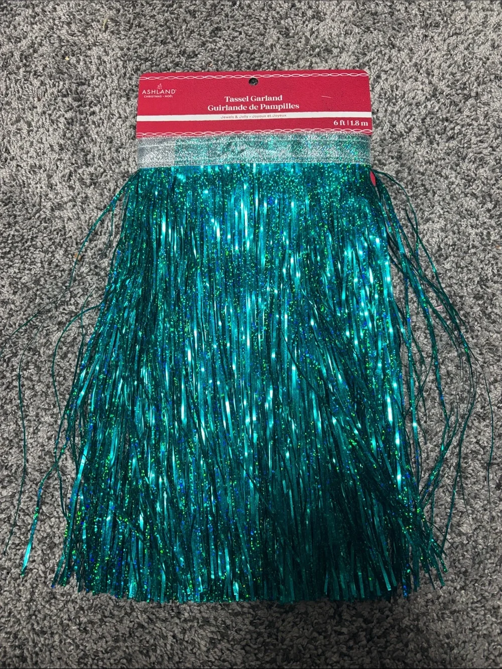 Ashland Teal Metallic Fringe Tassel Garland